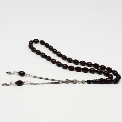  Beyzi Model Sürmeli Sıkma Kehribar Tesbih