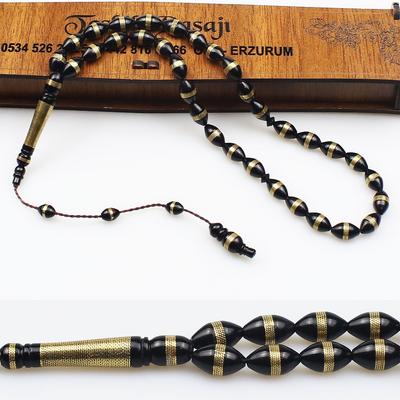  Büyük Boy Beyzi Model Sarı Sarma İşlemeli Sistemli Kuka Tesbih