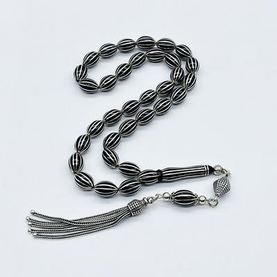 12 Li Karpuz Dilimi İşlemeli Erzurum Oltu Taşı Tesbih 