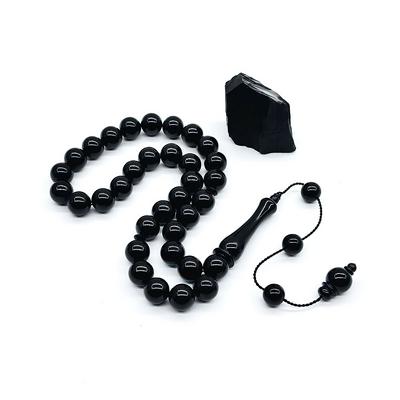 13 x 13 Mm Kumpaslı Sade Erzurum Oltu Taşı Tesbih