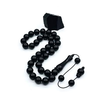 14 x 14 Mm Kumpaslı Sade Erzurum Oltu Taşı Tesbih