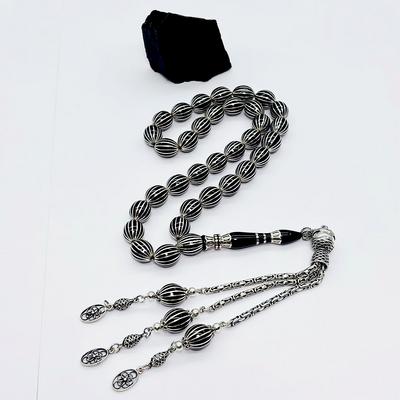 16 Lı Karpuz Dilimi İşlemeli Erzurum Oltu Taşı Tesbih