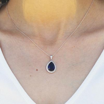 925 Ayar Gümüş Damla Model Kolye