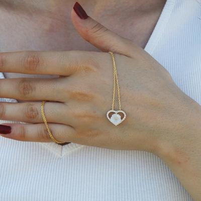 925 Ayar Gümüş Zarif Kalp Model Kolye