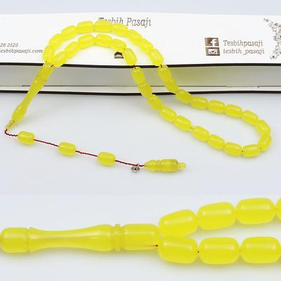 Açık Sarı Renkli Kapsül Model Uçak Camı Tesbih (8 x 12 mm)