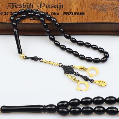 Beyzi Model Sade Orijinal Oltu Taşı Tesbih