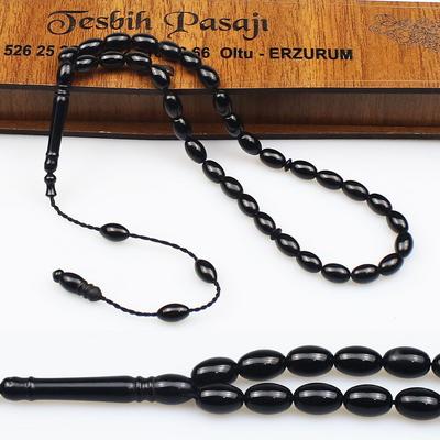 Bilek Boy Sistemli Beyzi Kesim Orijinal Oltu Taşı Tesbih