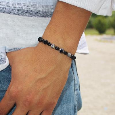 Gümüş Çeşmi ve  Ayyıldız Taneli Orijinal Oltu Taşı Bileklik