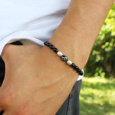 Çeşni İşleme Taneli Orijinal Oltu Taşı Bileklik