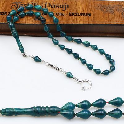 Damla Kesim Özel Tonda Sıkma Ateş Kehribar Tesbih