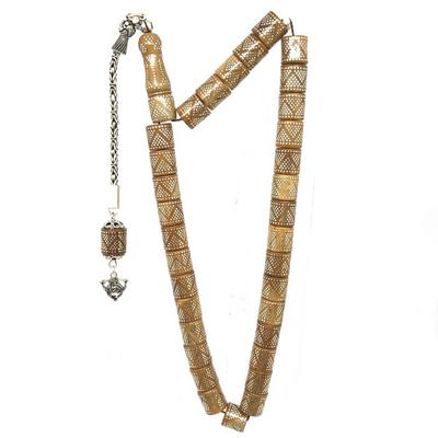 Gümüş İşleme Özel İşçilik Büyük Boy Kesme Piramit Desenli Kuka Tespihi