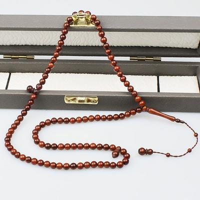 Kınalı Orta Boy Namaz Tesbihi 99 Kuka Tesbih (6 x 6 mm) TP001637