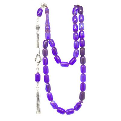 Koyu İspirto Tonda Kapsül Kesim Ateş Kehribar Tesbih