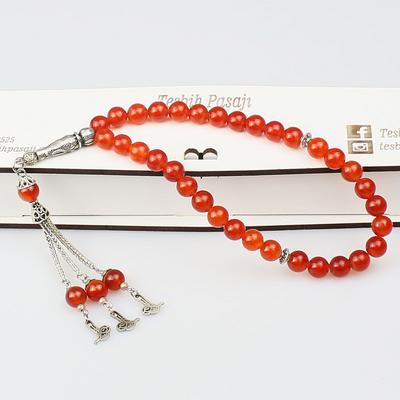 Koyu Kahverengi  Doğaltaş Akik Tespih