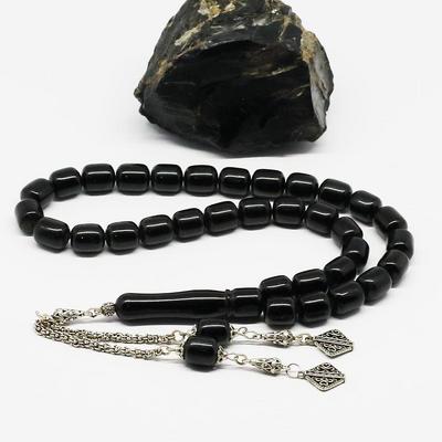 Büyük Boy Kapsül Oltu Taşı Tesbih