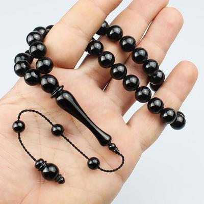 Küre Kesim Kumpaslı Sistemli Orijinal Erzurum Oltu Taşı Tesbih (11 x 11mm) TP001551