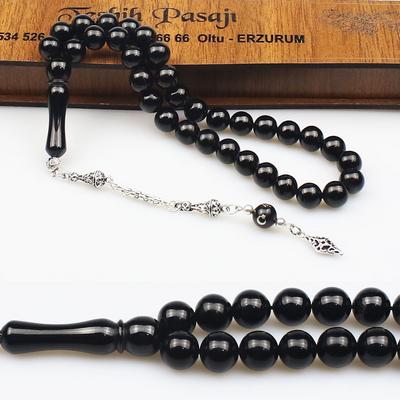 Küre Model 10 mm Sade Oltu Taşı Tesbih