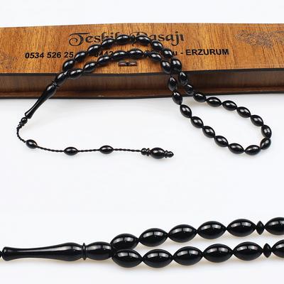 Kumpaslı Sistemli Beyzi Kesim Orijinal Oltu Taşı Tesbih