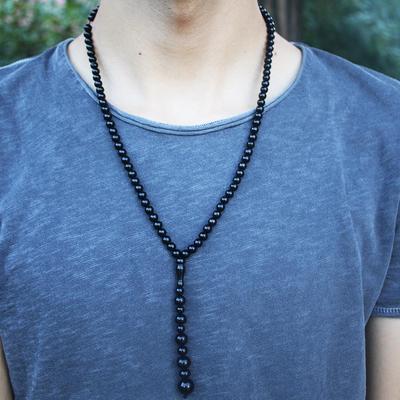 Yetişkin Tane Uçlu Orijinal Oltu Taşı Kolye