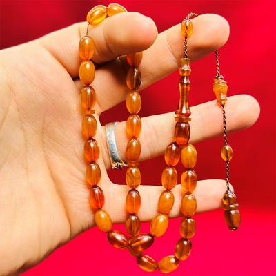 Bal Sarısı Sıkma Ateş Kehribar Tesbih