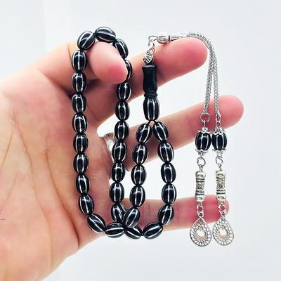 Beyzi Kesim Karpuz Dilimi İşlemeli Gürcistan Oltu Taşı Tesbih