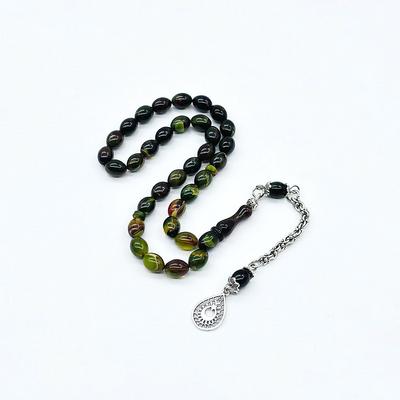 Bol Hareli Sıkma Ateş Kehribar Tesbih