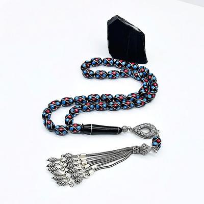 Çeşm-i Bülbül İşlemeli Erzurum Oltu Taşı Tesbih