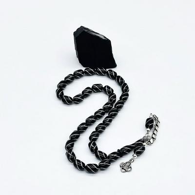 Çeşm-i Bülbül İşlemeli Kapsül Kesim Erzurum Oltu Taşı Tesbih