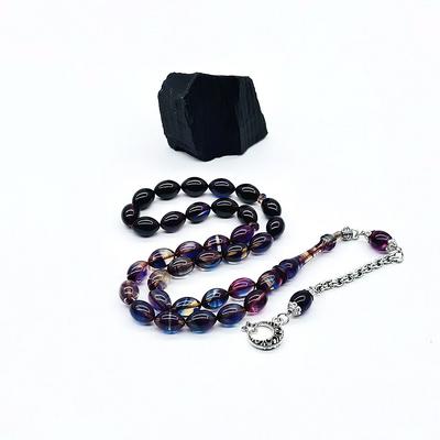 Çoklu Renk Hareli Sıkma Ateş Kehribar Tesbih