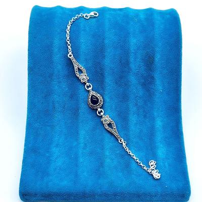 Damla Model Oltu Taşı Tasarım 925 Ayar Gümüş Bileklik