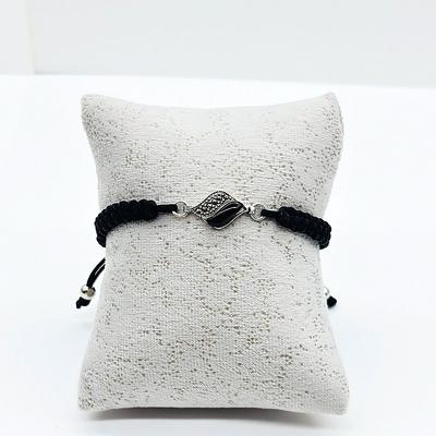 Damla Model Örgü İpli 925 Ayar Gümüş Kadın Bileklik