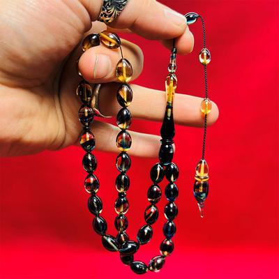 Deniz Hareli Sıkma Ateş Kehribar Tesbih