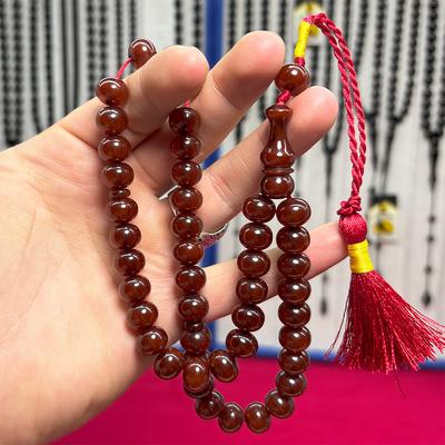 Eskitme Model Fırınlı Sıkma Kehribar Tesbih 