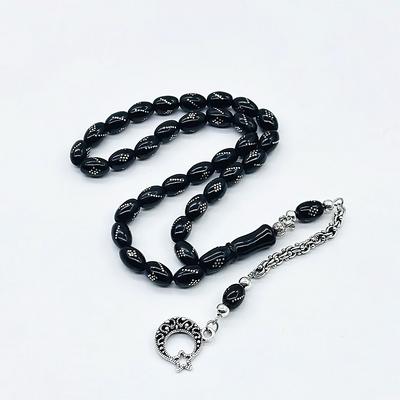 Gümüş İşlemeli Gürcistan Oltu Taşı Tesbih