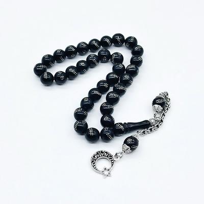 Gümüş İşlemeli Gürcistan Oltu Taşı Tesbih