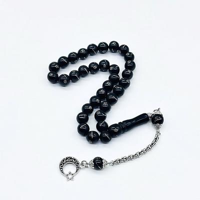 Gümüş İşlemeli Gürcistan Oltu Taşı Tesbih