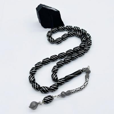 Kapsül Kesim Çeşmi Bülbül İşlemeli Erzurum Oltu Taşı Tesbih