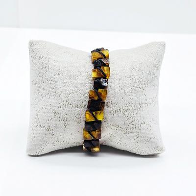 Karışık Renkte Kare Model Damla Kehribar Bileklik