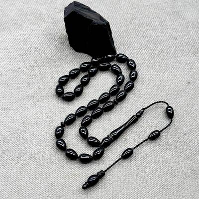 Kumpaslı Göz Yaşı Damla Model Erzurum Oltu Taşı Tesbih