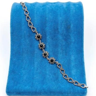 Lale Model Oltu Taşı Tasarım 925 Ayar Gümüş Bileklik