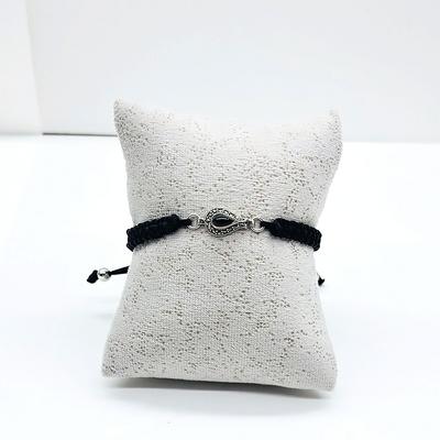 Lale Model Zirkon ve Oltu Taşı İşçilikli 925 Ayar Gümüş Bileklik