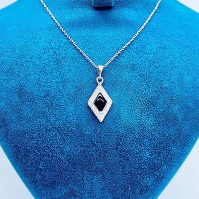 Mekik Model Oltu Taşı İşçilikli 925 Ayar Gümüş Kolye