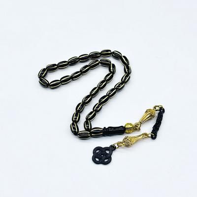 Mini Boy Pirinç İşlemeli Gürcistan Oltu Taşı Tesbih