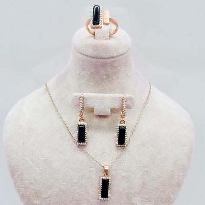 Oltu Taşı İşçilikli 925 Ayar Gümüş Kolye Küpe Yüzük Set