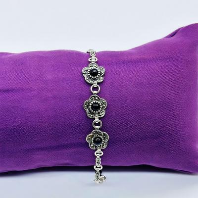 Oltu Taşı Tasarım 925 Ayar Gümüş Kadın Bileklik 