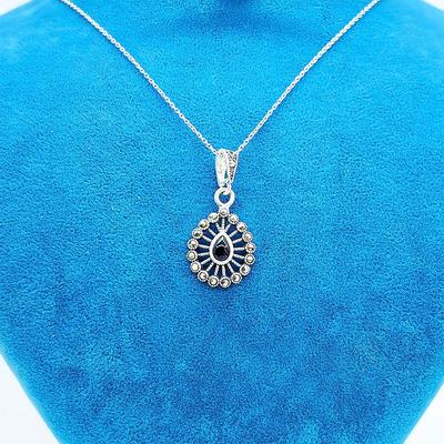 Oltu Taşı Tasarım İşçilikli 925 Ayar Gümüş Kolye