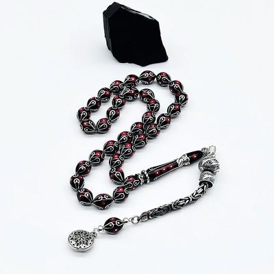 Özel Usta İşçilikli Damla Model Erzurum Oltu Taşı Tesbih