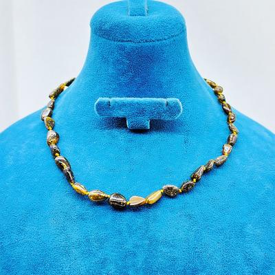 Parçacıklı Orijinal Damla Bebek Kehribar Kolye