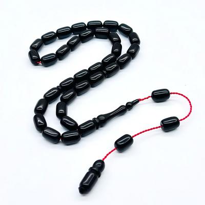 Petrol Yeşili Renkte Sıkma Ateş Kehribar Tesbih