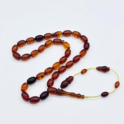 Renk Hareli Sıkma Ateş Kehribar Tesbih